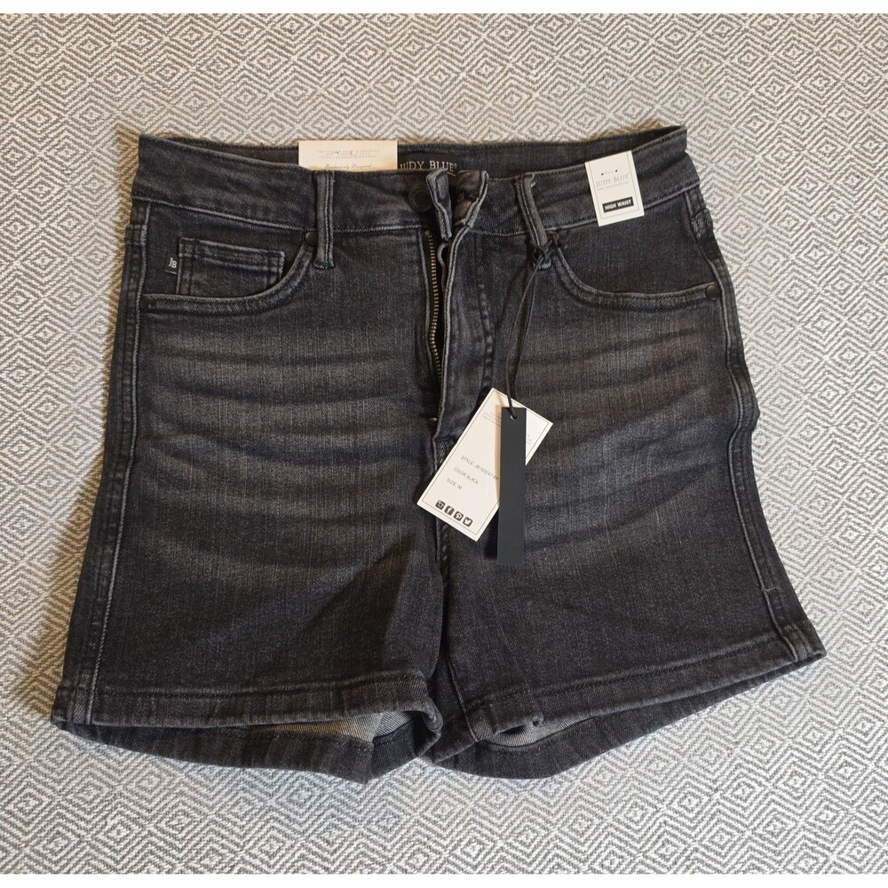 Judy Blue Black High Waist Denim Shorts Women’s Medium M NWT Stretch